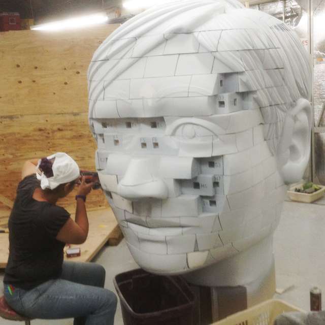 Giant head sculpture